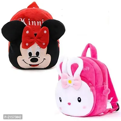 SAMAYRA Minnie Red  Konggi Combo Kids School Bag Cute Backpacks for Girls/Boys/Animal Cartoon Mini Travel Bag Backpack for Kids Girl Boy 2-6 Years