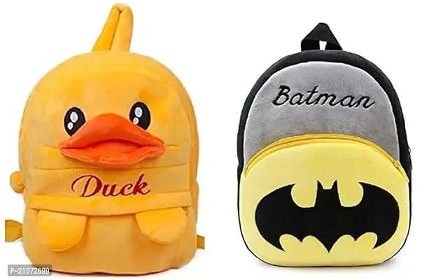 SAMAYRA Duck  Batman Combo Kids School Bag Cute Backpacks for Girls/Boys/Animal Cartoon Mini Travel Bag Backpack for Kids Girl Boy 2-6 Years