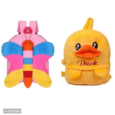 SAMAYRA Butter fly  Duck Combo Kids School Bag Cute Backpacks for Girls/Boys/Animal Cartoon Mini Travel Bag Backpack for Kids Girl Boy 2-6 Years-thumb0