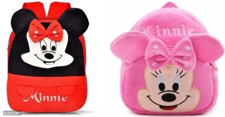 SAMAYRA Headup Minie red  Minnie Pink Combo Kids School Bag Cute Backpacks for Girls/Boys/Animal Cartoon Mini Travel Bag Backpack for Kids Girl Boy 2-6 Years