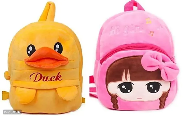 SAMAYRA Duck  Hi Girls Combo Kids School Bag Cute Backpacks for Girls/Boys/Animal Cartoon Mini Travel Bag Backpack for Kids Girl Boy 2-6 Years