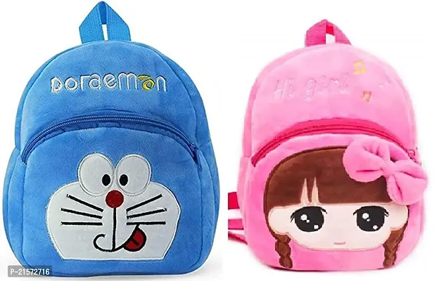 SAMAYRA Doremon  Hi Girls Combo Kids School Bag Cute Backpacks for Girls/Boys/Animal Cartoon Mini Travel Bag Backpack for Kids Girl Boy 2-6 Years