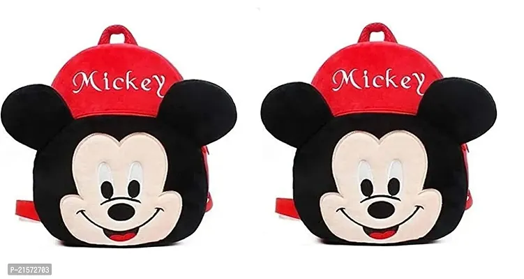 SAMAYRA Combo Mickey Red Down Combo Kids School Bag Cute Backpacks for Girls/Boys/Animal Cartoon Mini Travel Bag Backpack for Kids Girl Boy 2-6 Years