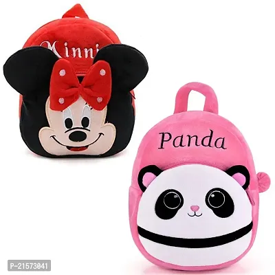 SAMAYRA Minie Red  Panda Pink Combo Kids School Bag Cute Backpacks for Girls/Boys/Animal Cartoon Mini Travel Bag Backpack for Kids Girl Boy 2-6 Years