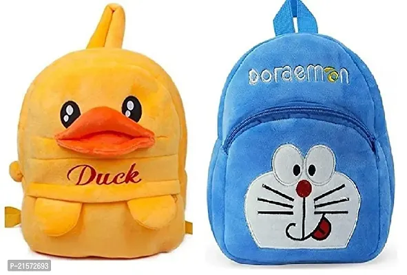 SAMAYRA Duck  Doremon Combo Kids School Bag Cute Backpacks for Girls/Boys/Animal Cartoon Mini Travel Bag Backpack for Kids Girl Boy 2-6 Years-thumb0