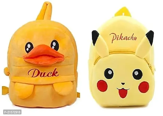 SAMAYRA Duck  Pikachu Combo Kids School Bag Cute Backpacks for Girls/Boys/Animal Cartoon Mini Travel Bag Backpack for Kids Girl Boy 2-6 Years