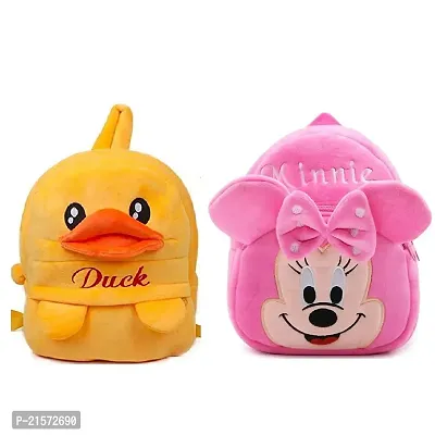 SAMAYRA Duck  Minnie Pink Combo Kids School Bag Cute Backpacks for Girls/Boys/Animal Cartoon Mini Travel Bag Backpack for Kids Girl Boy 2-6 Years-thumb0