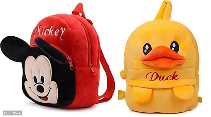 SAMAYRA Mickey  Duck Combo Kids School Bag Cute Backpacks for Girls/Boys/Animal Cartoon Mini Travel Bag Backpack for Kids Girl Boy 2-6 Years