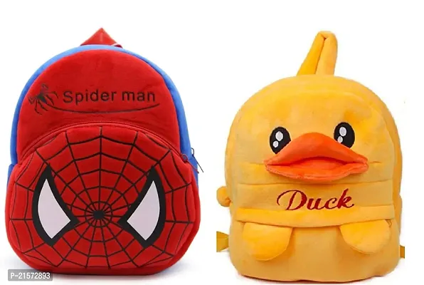 SAMAYRA Spider red  Duck Combo Kids School Bag Cute Backpacks for Girls/Boys/Animal Cartoon Mini Travel Bag Backpack for Kids Girl Boy 2-6 Years