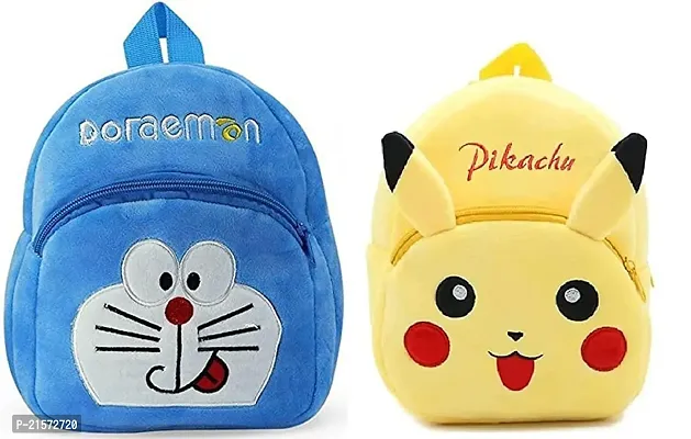 SAMAYRA Doremon  Pikachu Combo Kids School Bag Cute Backpacks for Girls/Boys/Animal Cartoon Mini Travel Bag Backpack for Kids Girl Boy 2-6 Years-thumb0