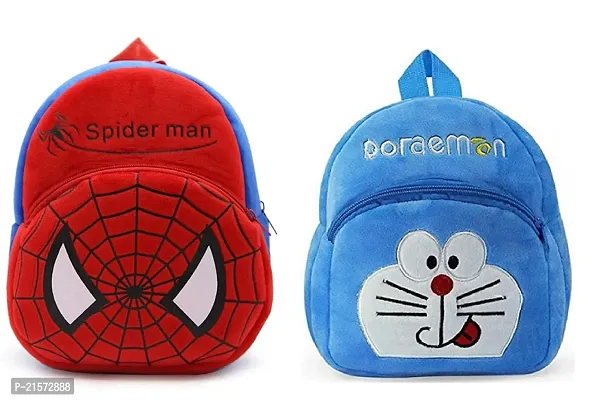 SAMAYRA Spider Red  Doremon Combo Kids School Bag Cute Backpacks for Girls/Boys/Animal Cartoon Mini Travel Bag Backpack for Kids Girl Boy 2-6 Years