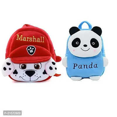 SAMAYRA Marshall  Up Panda Blue Combo Kids School Bag Cute Backpacks for Girls/Boys/Animal Cartoon Mini Travel Bag Backpack for Kids Girl Boy 2-6 Years