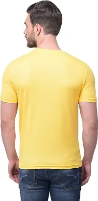 SAMAYRA Men Dry Fit Polyester Half Sleeve Round Neck Tshirt Yellow-thumb1