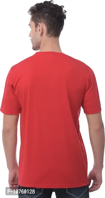 SAMAYRA Men Dry Fit Polyester Half Sleeve Round Neck Tshirt Red-thumb2