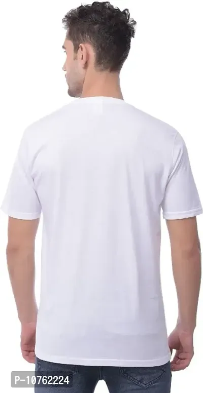 SAMAYRA Round Neck Half Sleeve Penguin Mens Printed Tshirt White-thumb2