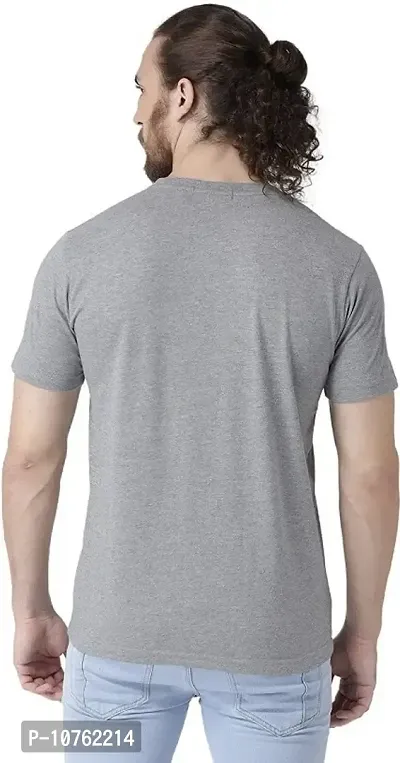 SAMAYRA Round Neck Half Sleeve Penguin Mens Printed Tshirt Grey-thumb2