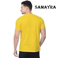 SAMAYRA Men`s Printed Half Sleeve Mens T-shirt Yellow-thumb1