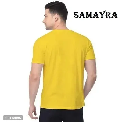 SAMAYRA Men`s Printed Half Sleeve Mens T-shirt Yellow-thumb2