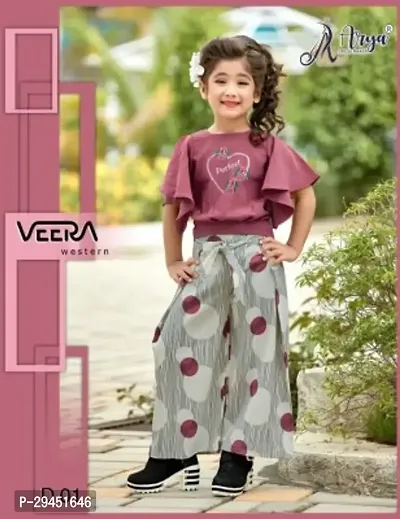 Stylish Rayon Printed Clothing Set for Kid Girl