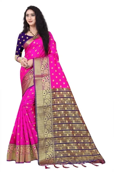 Art Silk Jacquard Saree with Blouse Piece