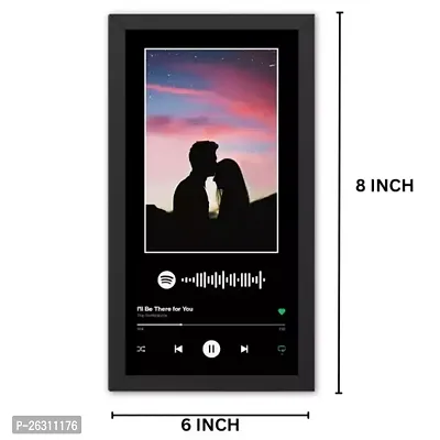 Personalized Spotify Song Barcode With Photo Message Digital Print Engineered Wooden Frame (6 8 Inches)