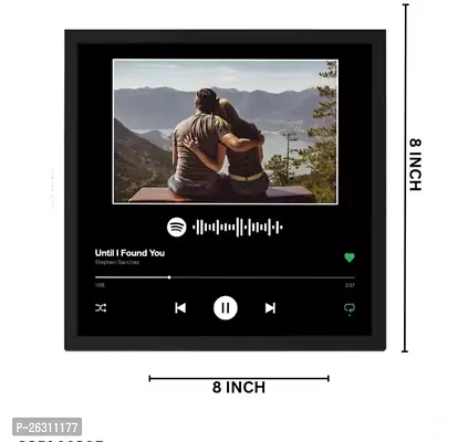 Personalized Spotify Song Barcode With Photo Message Digital Print Engineered Wooden Frame (8 8 Inches)