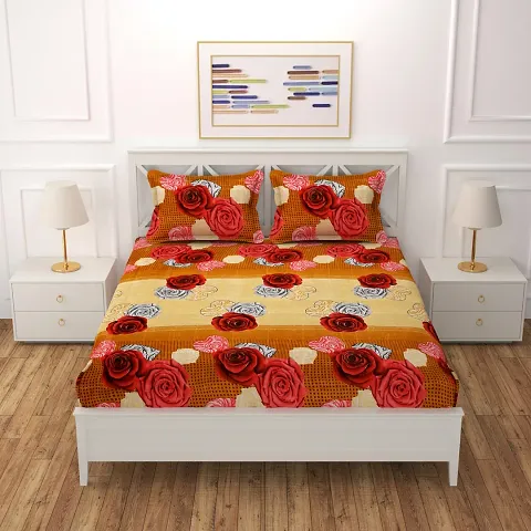 Printed Double Bedsheet with 2 Pillow Cover