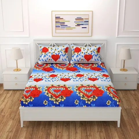 Printed Double Bedsheet with 2 Pillow Cover