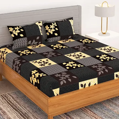 Printed Double Bedsheet with 2 Pillow Cover