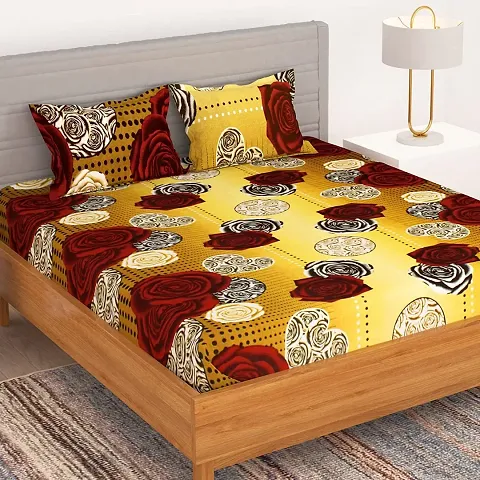 Printed Double Bedsheet with 2 Pillow Cover