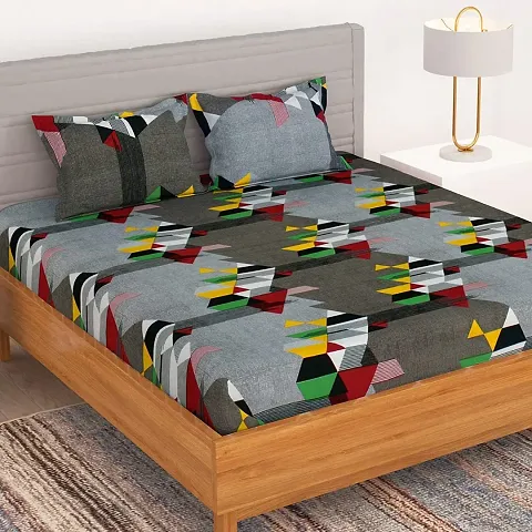 Printed Double Bedsheet with 2 Pillow Cover