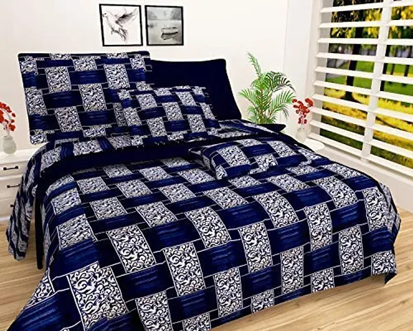 Printed Double Bedsheet with 2 Pillow Cover