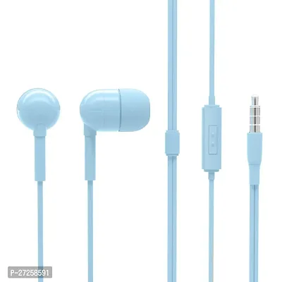 Stylish Blue Wired In Ear Earphone With Mic