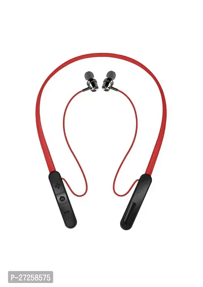 Stylish Red Bluetooth Wireless Neckband With Mic