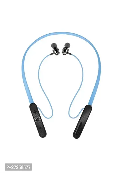 Stylish Blue Bluetooth Wireless Neckband With Mic