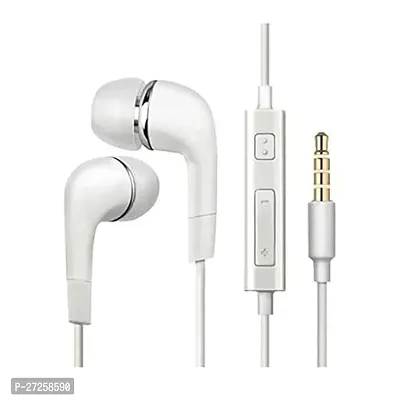 Stylish White Wired In Ear Earphone With Mic-thumb0