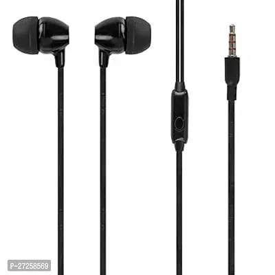 Stylish Black Wired In Ear Earphone With Mic