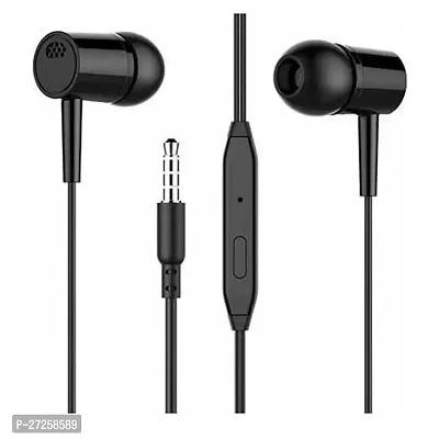Stylish Black Wired In Ear Earphone With Mic