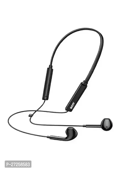 Stylish Black Bluetooth Wireless Neckband With Mic