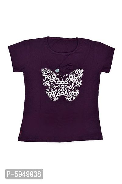 Girls Cotton Top for 4 To 16 Year Wine