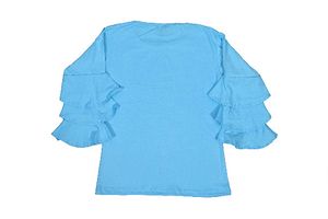 Girls Cotton Top for 4 To 16 Year Blue 3 Frill-thumb1