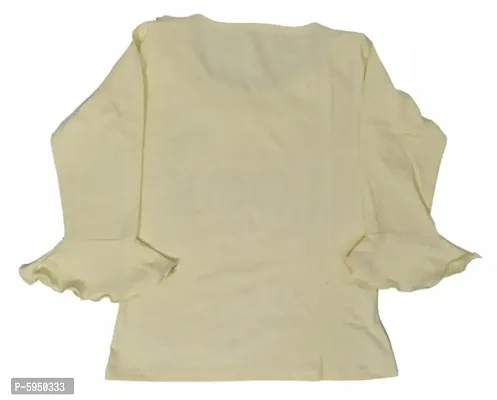 Girls Cotton Top for 4 To 16 Year Lemon Yellow 1Frill-thumb2