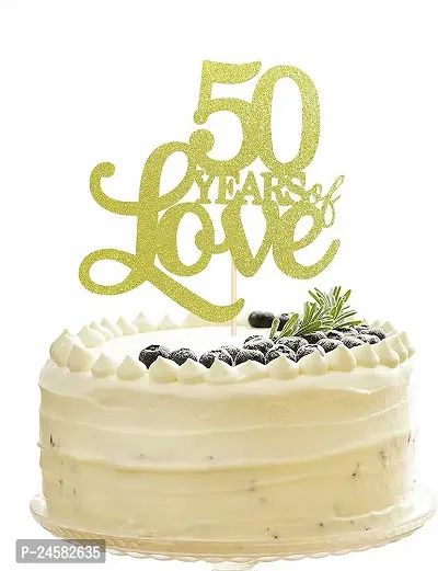 50 Years of Love Cake Topper Decorations for Party