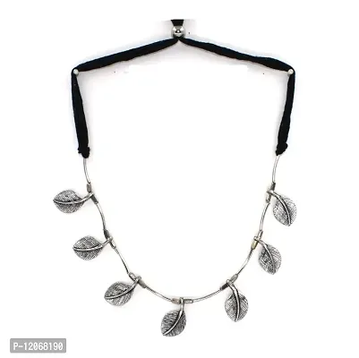 PRP Collection Latest Traditional German Silver Oxidised Jewellery Set Necklace Set For Navratri Or Garba For Women and Girls (CHOKER NECKLACE 01D02)-thumb0