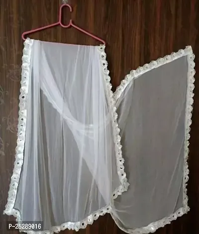 Elite White Chiffon Dupattas For Women