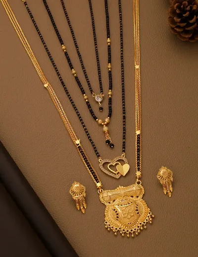 Combo Of 4 Gold Plated Alloy Mangalsutra Sets