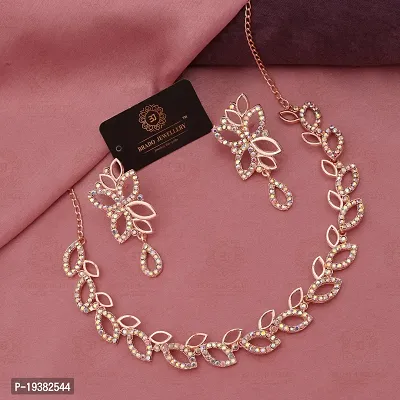 Stylish Golden Brass Jewellery Set For Women