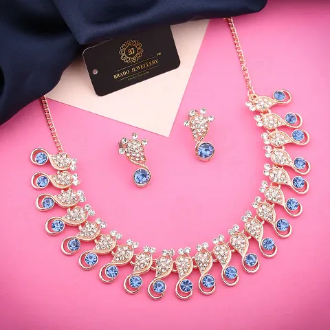 Partywear Alloy American Diamond Jewellery Sets