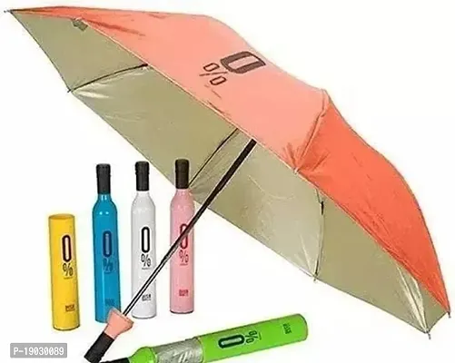 Manual lift Folding Portable Umbrella with Bottle Cover for UV Protection  Rain .-thumb0