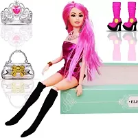 Barbie Doll, Elsa Anna Doll, Fashion Wardrobe Doll Set for Girls Birthday Toy-thumb2